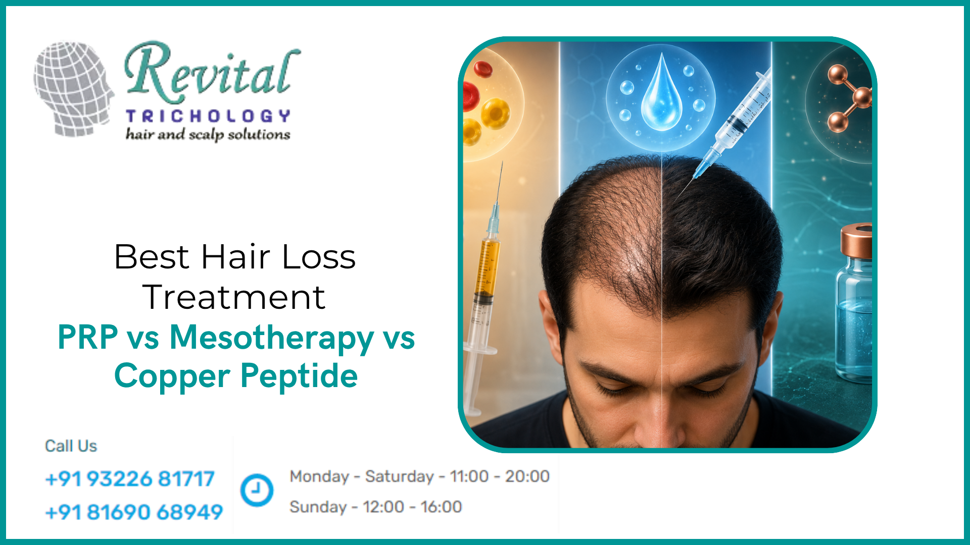 PRP vs Mesotherapy vs Copper Peptide: Which Is Best for Hair Loss?
